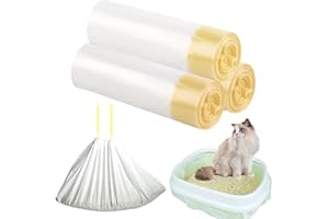 CIOKIT 30Pcs Cat Litter Tray Liners - Cat Litter liners with Drawstring Scratch Resistant and Leak Proof Cat Litter Bags Heavy Duty Liner Bags for Medium Pet Cat Litter Box Liners(45X79CM)