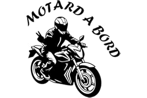 GÉNÉRIQUE Sticker Autocollant Motard a Bord, Stickers Voiture Motard, Vinyle haute performance pour voiture (1 - noir profond)