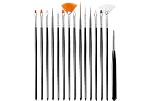 SIKEYDELS 15 Pezzi Brush Nail Painting Brush Pen, Gel Ricostruzione Pennelloper Unghie, pennelli per dettagl per Nail Art Design