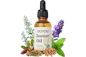 UOYOU Rosemary Oil for Hair Growth 30ml, Skin & Hair Care, Blend of Rosemary Essential Oil, Hair Strengthening Oil for Fuller Healthier Hair, Pure Organic Hair Oil for Hair Loss & Dry Damaged Hair Mask UK