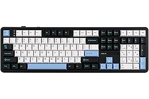 ‎EPOMAKER EPOMAKER AULA F108 bezprzewodowa klawiatura do gier z baterią 8000 mAh, pełnowymiarowa klawiatura mechaniczna z układem amerykańskim z 108 klawiszami Hotswappable, RGB, do Mac/PC/Android (czarno-biała