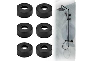 LZYDKH 6 Stück Abdeckrosette Edelstahl, Rohrabdeckung Schwarz Rosette Duscharmaturen Heizungsrohr Abdeckung Gewinderosette für Bad Duscharmatur Wasserhähne Heizkörper (25mm)