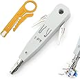 Punch Down Tool with Wire Stripper Combo, Impact IDC Network Punch Down Tool, Data Punch Down Tool for Socket Cat5/Cat6/Ca7 & Telephone Cable