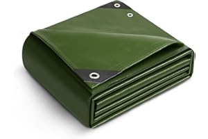 Keplin 2x3m Waterproof Tarpaulin Cover Sheet 90GSM, Heavy Duty, Mould-Resistant, Easy to Wash - PE Material, Reinforced Edges with Metal Eyelets, Green