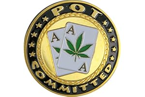 POKEO Pokerguard Poker Card Guard "Pot Committed" echt vergoldet, Pokerzubehör