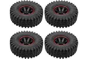 Dilwe RC Car Tires, 4 Pcs Wheel Tyres 6 Holes Rubber Tires With Hubs for 1/10 Scale RC Crawler Off-road Car