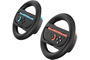 BYDIFFER Volants pour Nintendo Switch 2 Joy-Con, Roues de Course pour Switch 2 Console Joy-Cons Accessoires de contrôleur (2025), 2 Paquets, Noir