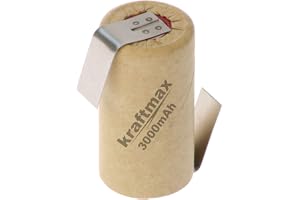 10 x Kraftmax SUB-C laddningsbar cell – 3 000 mAh/1,2 V/NiMH – högpresterande märkescell med lödflik Z-form i industriell kva