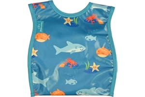 Bibetta Weaning baby bib Wipeezee Wipe Clean Baby Feeding Bib with Crumb Catcher Pocket for Babies and Toddlers Roll up