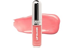Sacheu Lip Elixir Nourishing and Hydrating Lipgloss — Moisturizing Plumping Lip Gloss Enriched with Collagen, Non-Sticky Lip Color Smooth High-Shine Finish, Vegan & Cruelty-Free, Bunny Tongue (Pink)