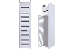 HSHA Toilet Roll Holder, Toilet Paper Holder Storage Cupboard Restroom Cabinet,Toilet Paper Holder Bathroom Furniture Cabinets for Small Space