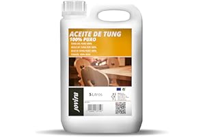 JOVIRA PINTURAS Olio di tung (puro al 100%). Adatto per trattare il legno, proteggendolo dal sole e dalla pioggia. Impedisce l'ingresso dell'umidità (5 litri). B-06