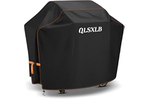 QLSXLB Funda Barbacoa Exterior Impermeable, 420D Oxford Cubierta BBQ de Parrilla 147x61x122cm, Fundas Protectora para Barbacoa Anti-Viento/Anti-Polvo/Anti-Humedad/Anti UV, Resistente al Desgarro Negro