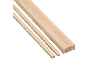 PATIKIL 3/16 Inch Dowel Rods Wood Sticks, 10 Pcs 12 Inch Long Square Wooden Dowels Unfinished Hardwood Sticks for Craft DIY Supplies