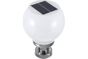 Uonlytech Posto Esterno Luce Apparecchi di Solar Powered Sfera Pilastro Luci Con Pier Mount Base Solor Prato Lampada Luce Della Sfera per Il Giardino Cancello Colonna Decorazione