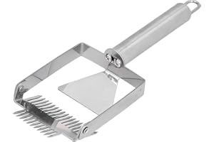 ZWINNER Honig-Entdeckelungsgabel, Doppelkopf-Design Einfach zu haltende Entdecklungsgabel Entdeckelungsschaufel Imker-Ausrüstungswerkzeug für Imker(Edelstahlgriff Doppelkopf)