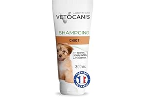 Vetocanis | Shampoing Chiot PH Neutre 300 ml | Shampoing Hydratant à base d'Extraits de Plantes et d'Amande Douce pour Chiot | Respecte la Peau et le Pelage de votre Compagnon