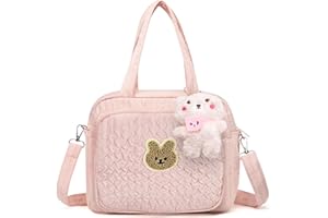 CMANLNYK Baby Changing Bag with Cute Charm - Comfort Cloth Baby Nappy Changing Diaper Travel Tote Pram Bag for Mum Mother