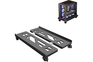 YITOBICI Soporte Torre Ordenador,Soporte pc bajo Mesa,Ideal para Torres de PC, Soporte Universal para CPU con Cuatro Ruedas, Soporte móvil para CPU y Carrito para CPU Debajo de escritorios Gaming. Negro.