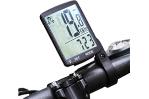 Lurowo Bicycle Speedometer LCD Display Wireless Bike Computer Odometer Waterproof Bike Pedometer Cycling Speed Meter Automatic Memory Measurable Temperature Stopwatch 3.15X2.1X0.73''