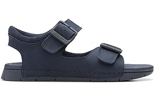Clarks Baha Beach Kid Leather Sandals In Navy