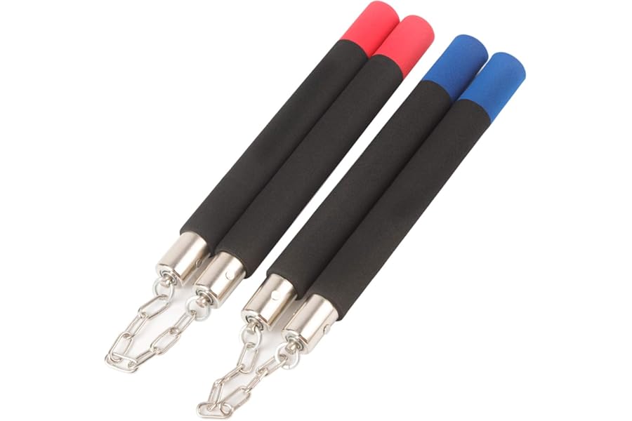 BSK DesertBoy 2PCS Foam Portable Training Nunchaku Two-knot Practice Nunchuck with Steel Swivel Chain for Beginners Kids Kung Fu Lovers