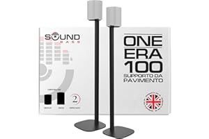 SOUND BASS One / Era100 Supporto per Altoparlanti, Doppia (2 Pezzi), Nero | Supporto da Terra Compatibile con Sonos One, Play:1, Gen 2, SL | Design Futuro-Compatibile Anche con ERA 100