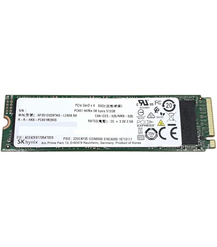 KIOXIA Toshiba 512GB SSD XG6 PCIe Gen3 NVMe M.2 2280 KXG60ZNV512G