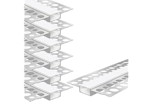 LEDLightsWorld Drywall Plaster-in LED Profile, 6 Pack 3.3ft/1M Aluminum LED Profile with Milky Diffuser for 16.5mm LED Strip, Trimless Plaster Aluminum Profile Channel for Ceiling and Wall