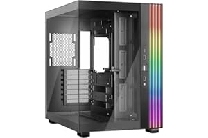 be quiet! Light Base 600 DX Black PC Case, vista panoramica mozzafiato, show case, design Dual Chamber, striscia LED ARGB massiccia, invertita e utilizzabile orizzontalmente, design Backside Connector