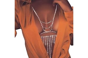 Sethain Moda Cadena corporal Rhinestone Plata Cadenas de borlas Sujetador Club Nocturno Bikini Accesorios para el cuerpo Joyería para mujeres y niñas