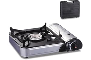 Topwish hornillo camping gas, hornillo gas, cocina gas portatil, hornillo camping gas 1 fuego, cocina gas camping, cocina portatil gas con bolsa de transporte, 2400 vatios