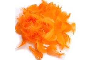 Suneast 100 Plumas de Ganso, para Bricolaje, Atrapasueños, Manualidades, Bodas, Fiestas, Decoración del Hogar, Festivales, Decoración para Baby Shower - Naranja, 8-12cm