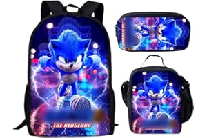 DreamJing Zaino per Bambini, 3 Pcs Set Zaino Scuola con Borsa Pranzo, Astuccio, Zaino per Scuola Elementare, Zaino da Viaggio