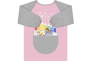 Vesaneae Grembiule Pittura Bambini, Grembiule Plastica Pittura, Grembiule Impermeabile per Bambini, Grembiule per Pittura Manica Lunga, Grembiule Artista Bambini per Artigianato, Cucina