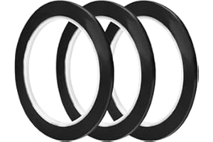 Peslogy 3 Rolls of Black Whiteboard Grid Marking Tapes 3mm Width Graphic Tape Self Adhesive Chart Line Tape Pinstripe Tape 216 feet Per Roll for Classroom and Office Presentations