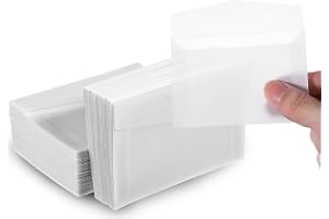 100 stycken genomskinliga minikuvert transparent kuvert små återförslutningsbara kuvert för förvaring för samling av vykort f