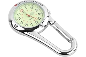 Ziyonix Clip-on Watch Orologio Sportivo con Moschettone, Orologio Infermiere Bagliore Al Buio Orologio Al Quarzo Multifunzione Orologio da Tasca per Dottore Infermiera Arrampicata