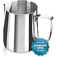Santo Espresso Steaming Pitcher 12 oz, Espresso Milk Frothing Pitcher 12 oz, Coffee Milk Frothing Cup, Coffee Steaming Pitcher 12 oz/350 ml