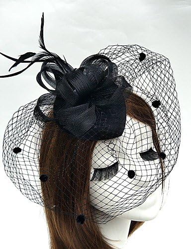 BMJQS Women's Feather / Tulle / Chiffon Headpiece-Wedding / Special Occasion Fascinators 1 Piece , burgundy