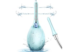 PropoDusche Portable 245ml Douche Enema Kit , Anti Back-Flow Douche Kit with 7-Hole Nozzle, Silicone Enema Bulb Kit for Constipation Douche for Men Women（Bule 1)