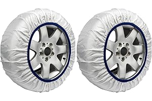 Lot de 2 chaussettes de neige homologuées EN 16662-1, chaînes à neige textiles (M)