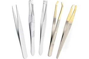 JEWAN 5 szt. Profesjonalne szczypce do usuwania włosów, ze stali nierdzewnej, precyzyjne szczypce do usuwania włosów, wrastającego włosia, brody