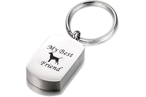 GREDSTAR Dog Tag Urn Keychain for Ashes My Furfriend Cremation Keychain for Ashes Memorial Tags Keepsake Keyring Memorial Jewellery for Pet Ashes