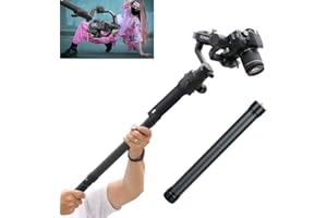 HAFOKO Profesjonalne Przedłużenie z Włókna węglowego Pręt z Pojedynczym Stojakiem 1/4'' Kompatybilny z Ronin S3 Ronin S3 PRO Ronin S2 Ronin SC2 Ronin S Ronin SC Crane 2 Crane M2 Crane 3 Weebill Gimbal