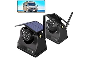MHCABSR WiFi Magnetic Solar Wireless Reversing Camera, 10000mAh Rechargeable 1080P Backup Camera for Truck RV Trailer Car, Night Vision IP68 Waterproof, App for Phone iOS Android