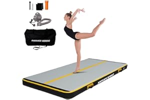 AirTrack Nordic Carbon Air Track Tumble Track 3-8m con bomba de aire eléctrica, colchoneta de gimnasia inflable para el hogar - 1,5m de ancho y 15cm de grosor, colchoneta de gimnasia