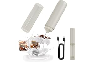 CIRCLE JOY Electric Milk Frother Handheld, Rechargeable Coffee Frother with Dual Spring Whisk, Portable Hand Frother Wan