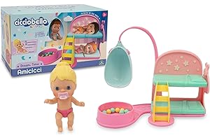 Amicicci Cicciobello - Dream Time, letto a castello con tanti accessori per la nanna e stelline adesive che si illuminano al buio, per bambine a partire dai 3 anni, CC034000, Giochi Preziosi