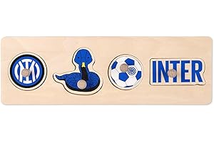 Inter - Puzzle di Legno per Neonato 100% Naturale, Gioco Educativo per Bambini, Puzzle Sicuro e Non Tossico per Sviluppo Cognitivo e Coordinazione, Regalo Perfetto per Bimbi da 6 Mesi in su